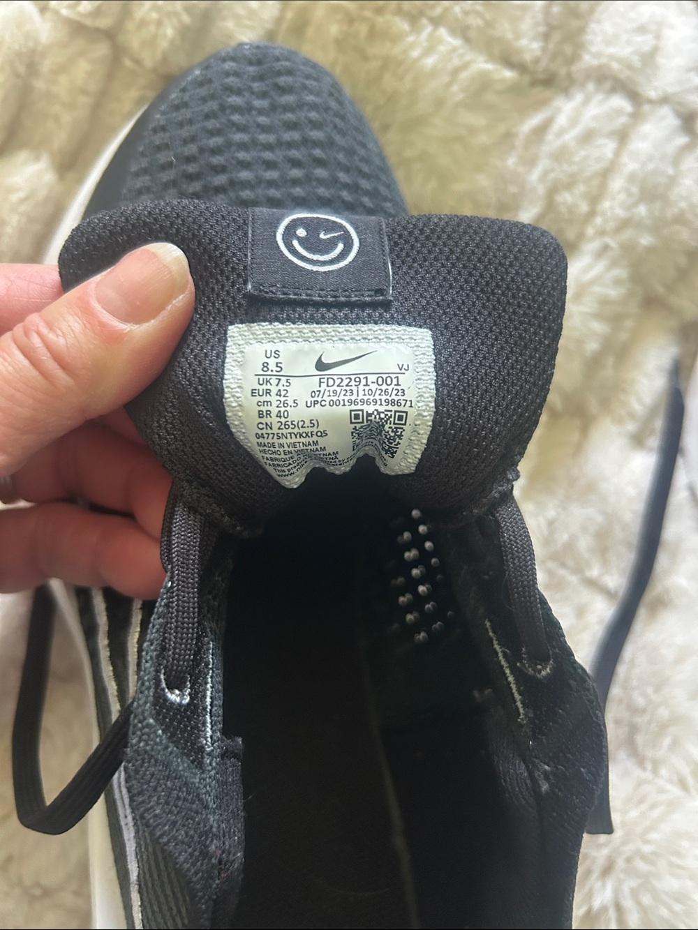 Nike Black and White Interact Run Women's Athletic Sneakers - Picture 8 of 8